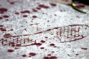 Blood stained pavement